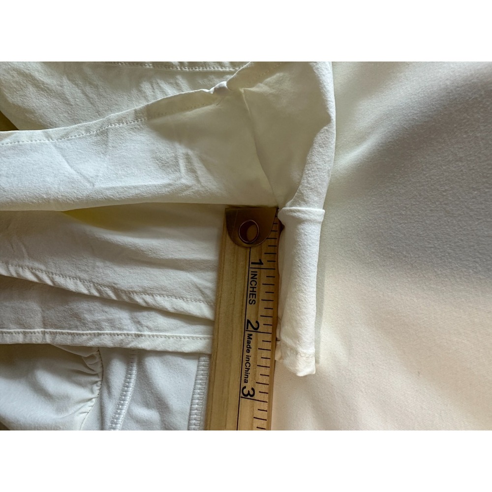 Popflex On the Runsie Coconut Cream Ruffle Athletic Stretch Romper Plus Size 1X - Picture 13 of 16